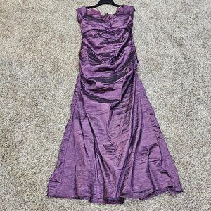 Alex Evenings Formal Floor Length Ruched Dress - 14